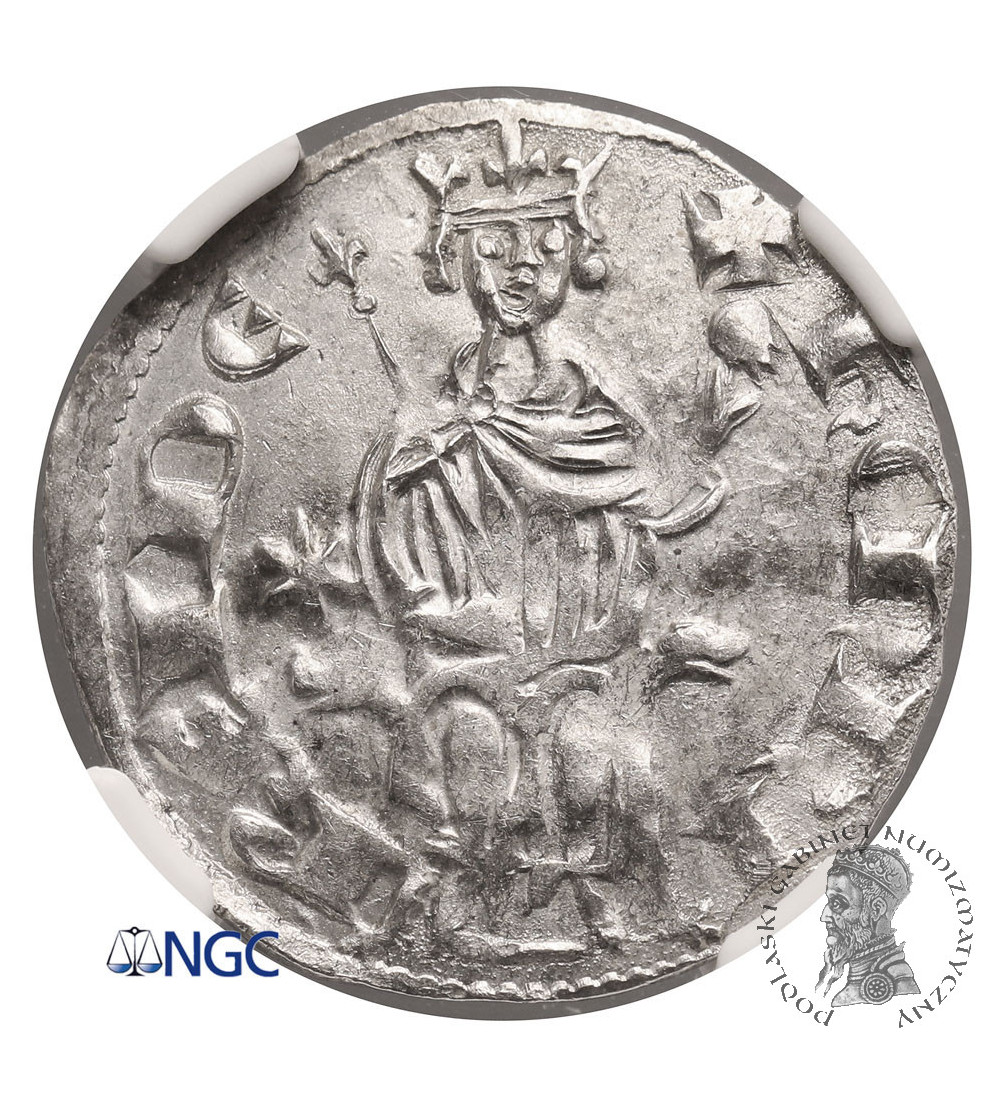 Cypr / Krzyżowcy, Ród Lusignan (1192-1489 AD). Duży grosz (Gros grand) bez daty, Henry II (1285–1324 AD) - NGC MS 64