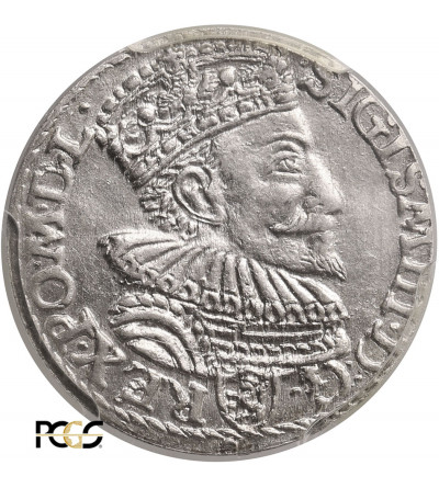 Poland, Zygmunt III Waza. Trojak (3 Grosze) 1594, Malbork (Marienburg) - PCGS AU 58