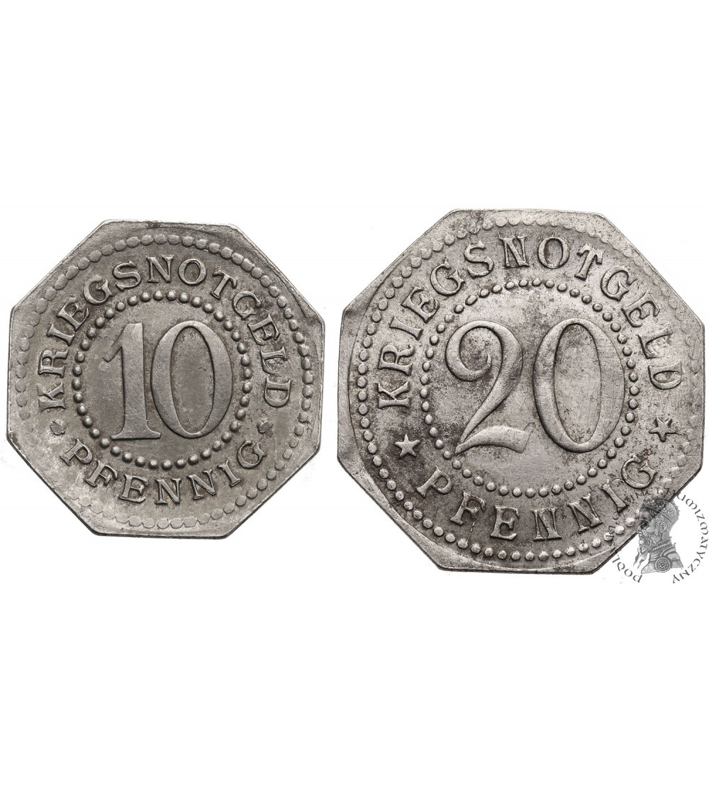 Niemcy, Schwarzburg-Sondershausen. Notgeld 10 i 20 fenigów 1918 - 2 sztuki