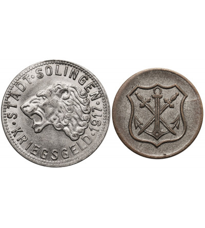 Germany, Solingen. Notgeld 5 Pfennig 1919 and Notgeld 50 fenig 1917
