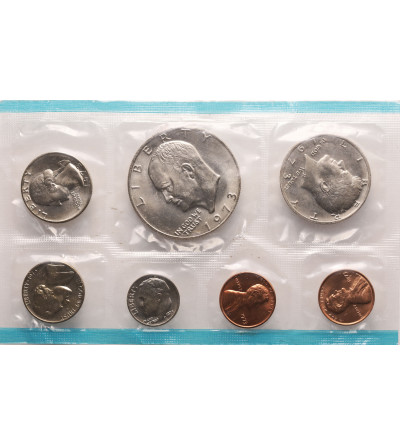 USA. Mint Coin Set 1973, Philadelphia + 1 Cent San Francisco - 7 pcs