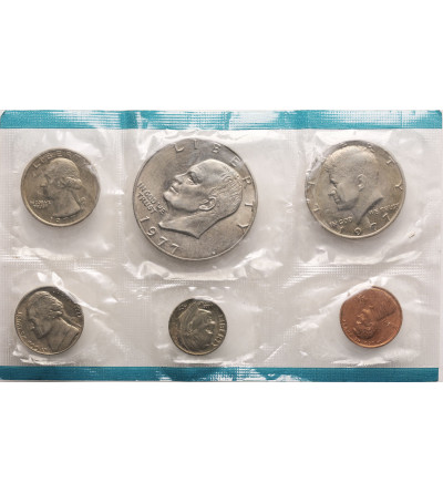 USA. Zestaw menniczy monet 1977, Filadelfia  - 6 sztuk