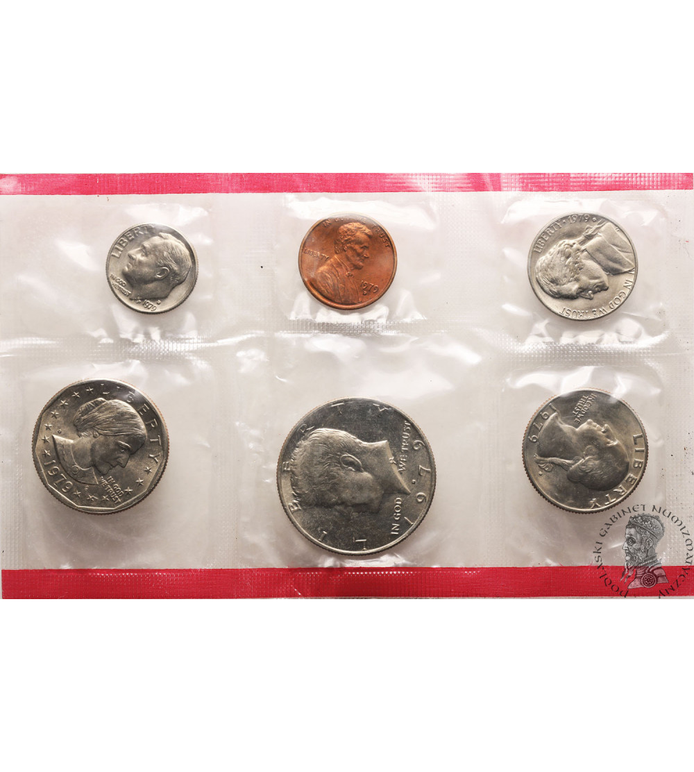 USA. Zestaw menniczy monet 1979 D, Denver - 6 sztuk