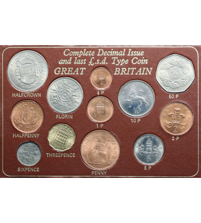 Wielka Brytania, Farewell Set, 12 monet żegnających stary system monetarny w Wielkiej Brytanii, 1967