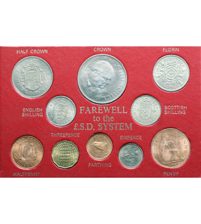 Wielka Brytania, Farewell Set, 10 monet żegnających stary system monetarny w Wielkiej Brytanii