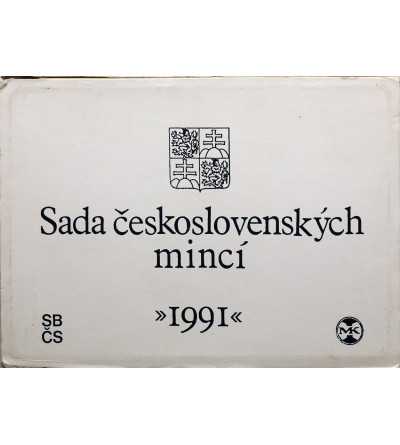 Czechosłowacja. Oficjalny zestaw monet obiegowych 1991 - 9 sztuk