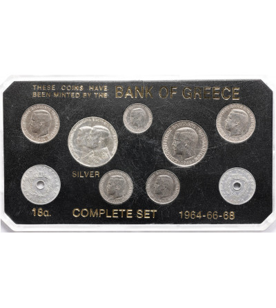 Greece. Set of circulating coins 1964-66-68, 9 pcs, Bank of Greece