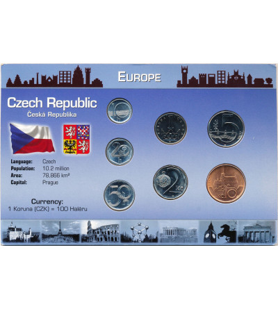 Czechy. Zestaw monet obiegowych 1994 - 2002 - 7 sztuk, Seria Europa