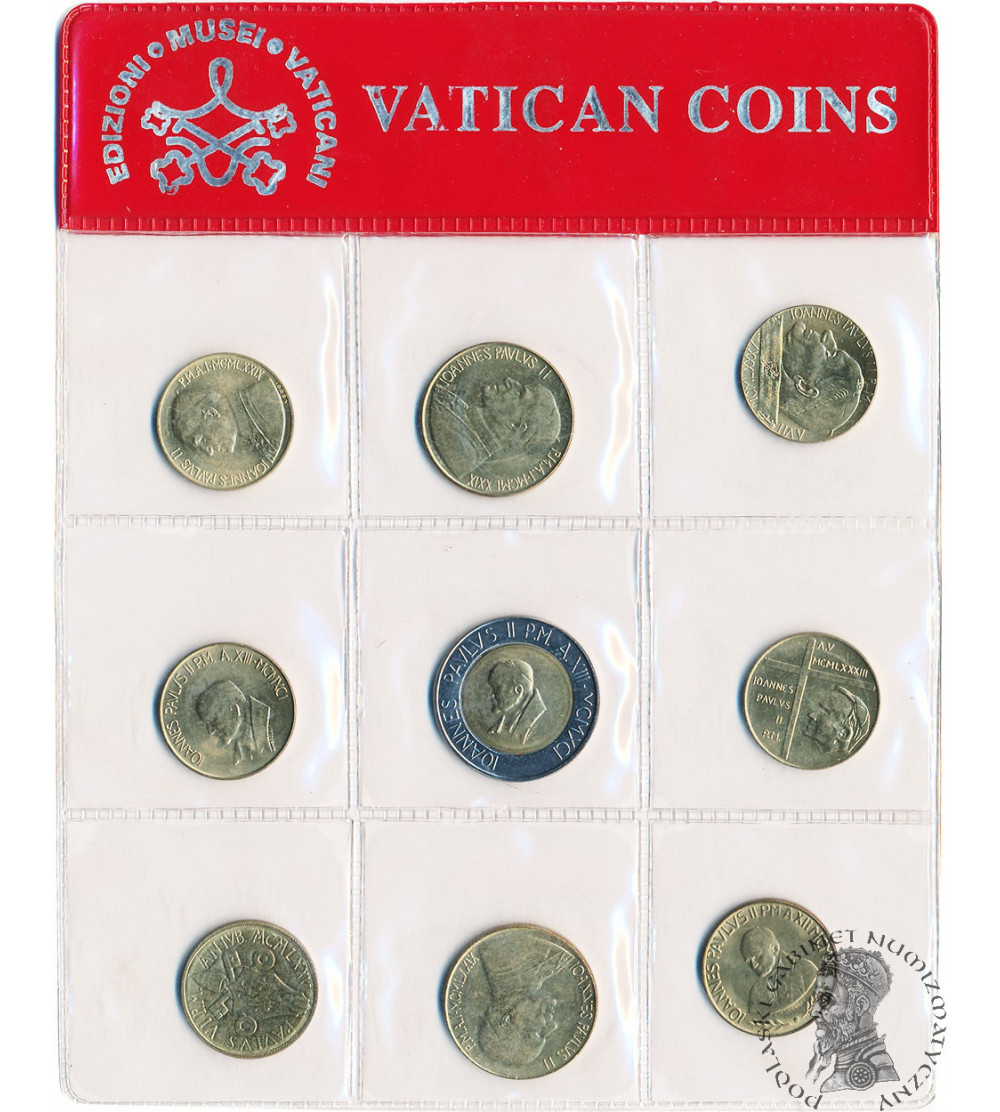 Watykan. Zestaw monet obiegowych - 9 sztuk