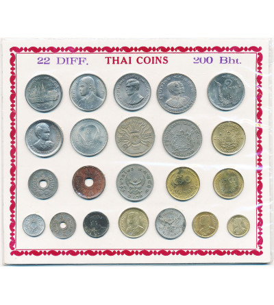 Tajlandia. Zestaw 22 monet obiegowych