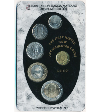 Turkey. The first minted new uncirculated coins set - 6 pcs