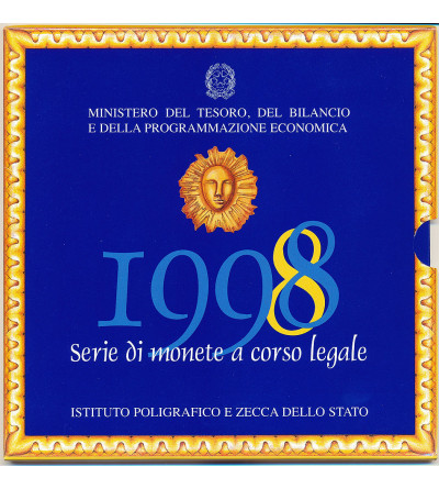 Italy. Official, mint coin set 1998 - 10 circulation coins and 2 silver commemorative coins