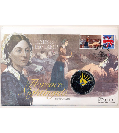 Guernsey. Oficjalna pamiątkowa moneta, 5 funtów 2010, Florence Nightingale - Lady of the Lamp