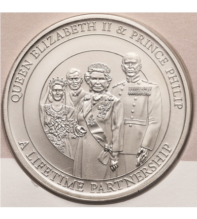 Wyspy Cooka. Oficjalna pamiątkowa moneta, 1 dolar 2011, JKM Królowa Elżbieta II, JKM Książę Filip