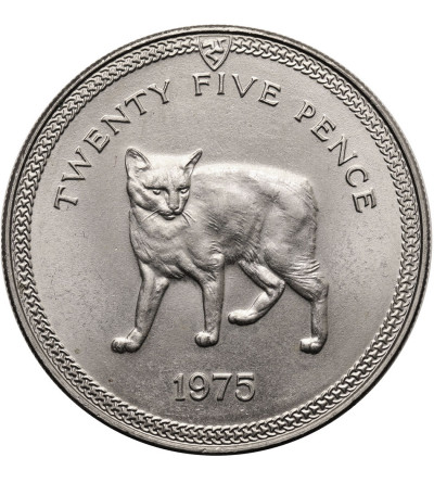 Isle of Man. 25 Pence (Crown) 1975, Manx cat