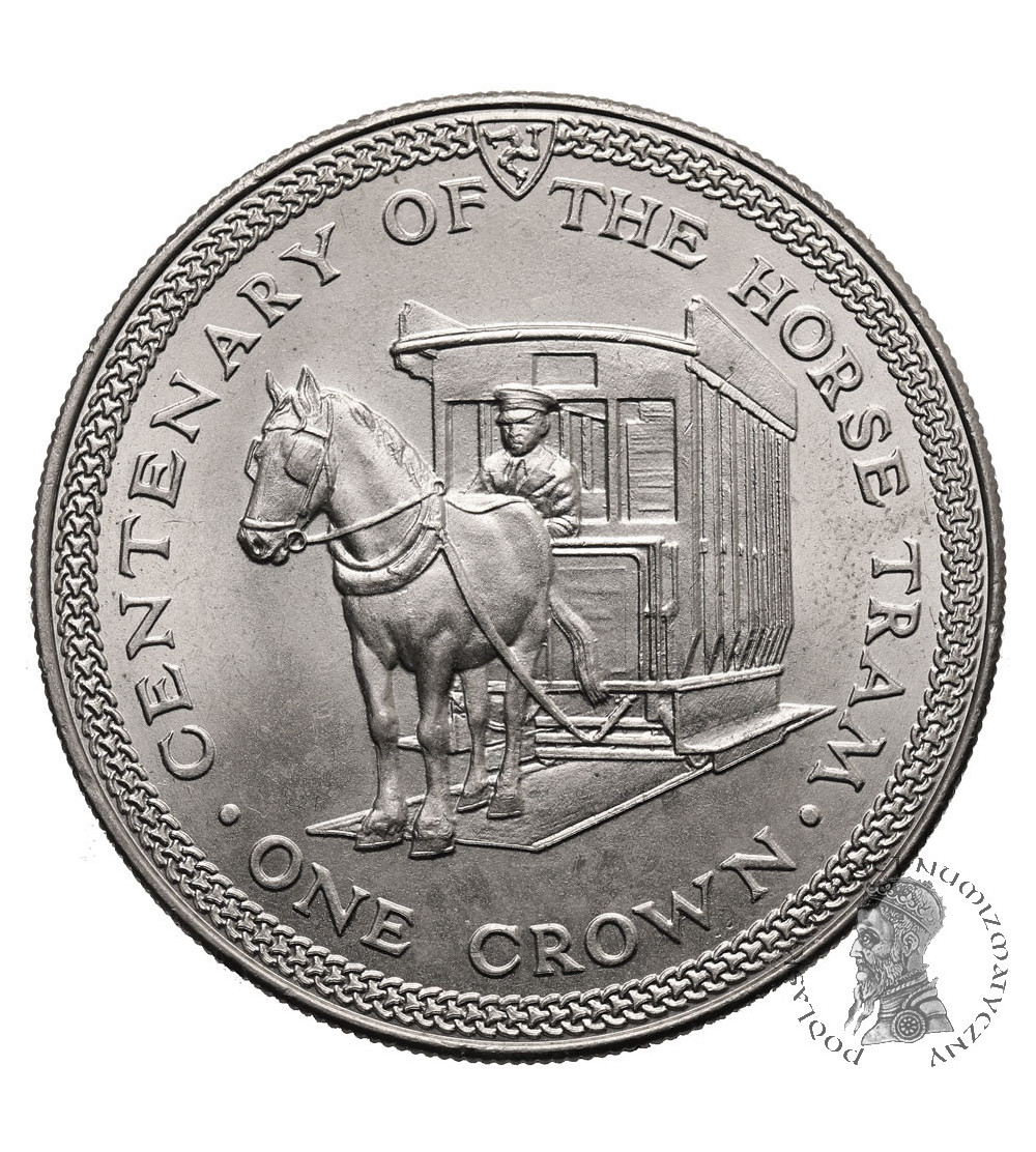 Isle of Man. 1 Crown 1976, Centenary of the Horse Tram