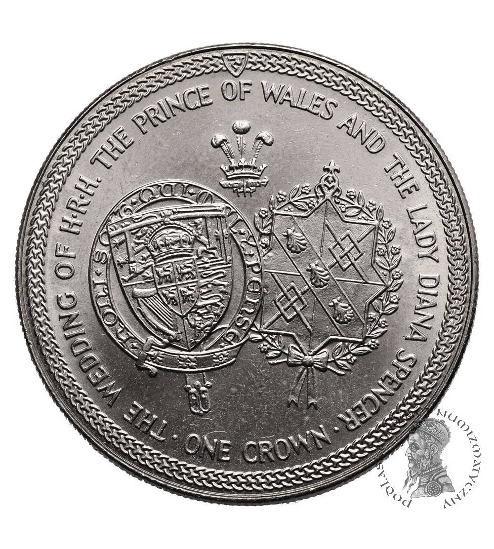 Isle of Man. 1 Crown 1981, The Wedding of H.R.H. the Prince of Wales and the Lady Diana Spencer