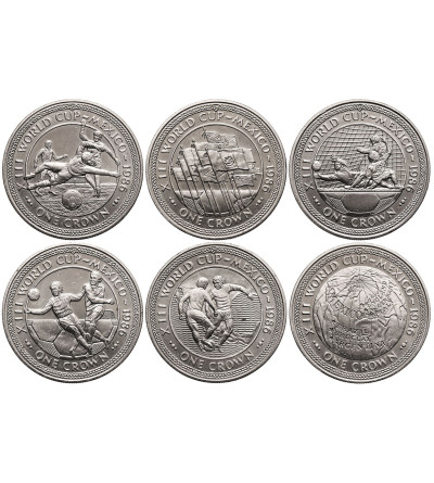 Isle of Man. Set 6 x Crown 1986, XIII World Cup - Mexico 1986