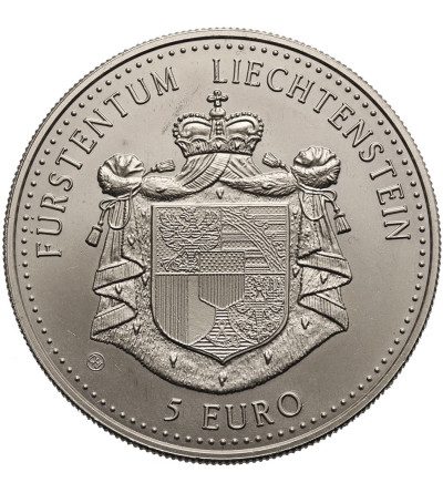 Liechtenstein. Medalowe 5 Euro 1996, Kościół św. Florina w Vaduz