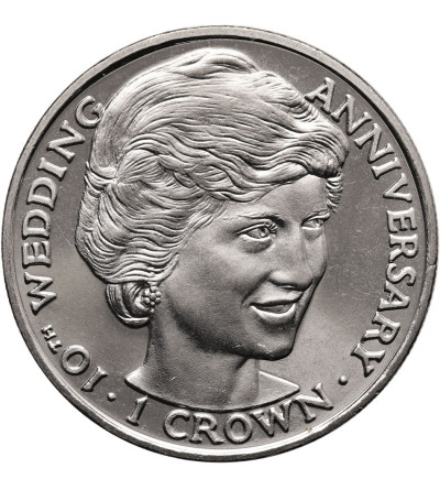 Gibraltar. 1 Korona (Crown) 1991, 10 Rocznica Ślubu - Diana