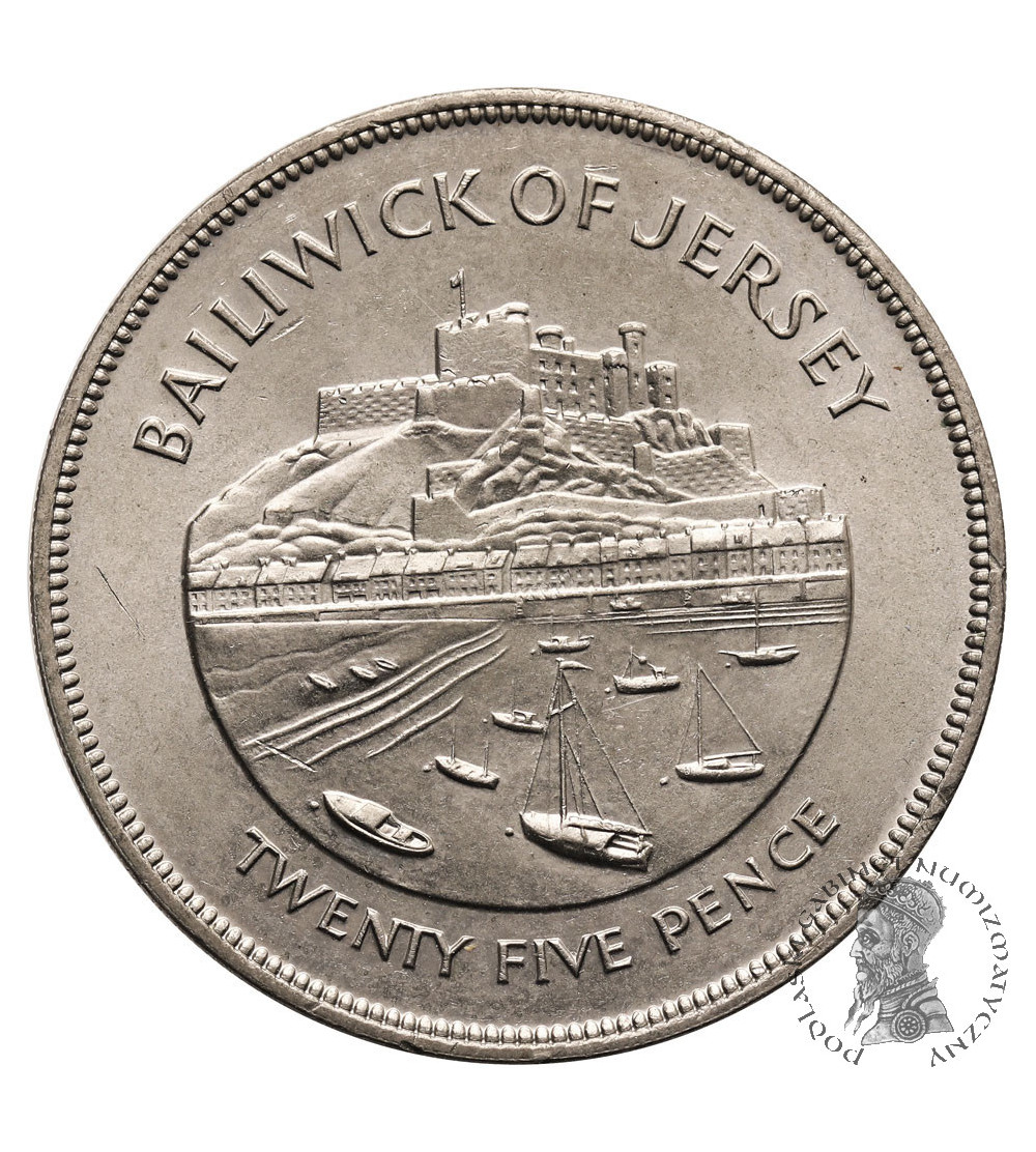 Jersey. 25 Pence 1977, Queen's Silver Jublilee