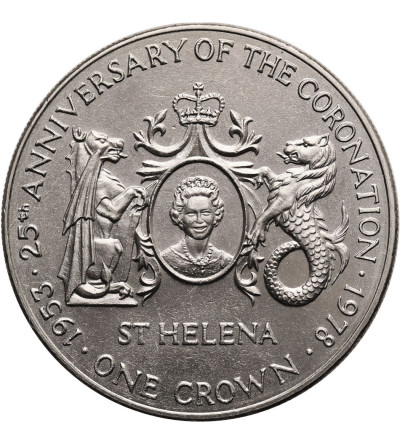 Wyspa Świętej Heleny. 25 Pensów (Crown) 1977, 25 Lecie Koronacji Elżbiety II