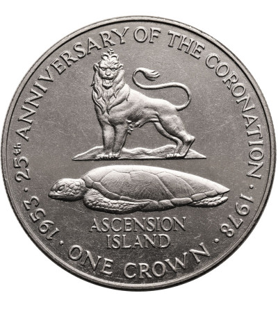 Wyspa Wniebowstąpienia. 25 Pensów (Crown) 1977, 25 Lecie Koronacji Elżbiety II