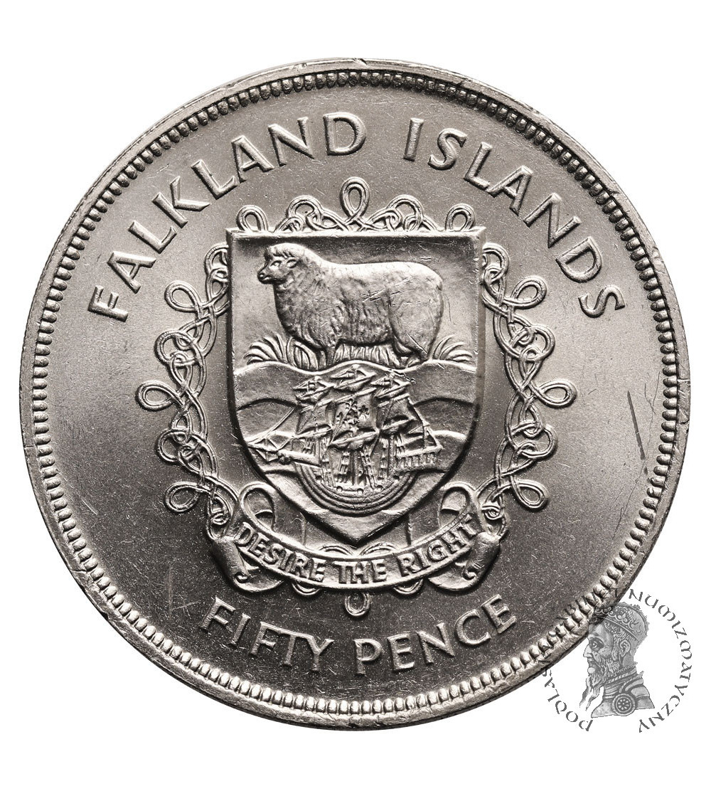 Falkland Islands. 50 Pence 1977, Queen's Silver Jubilee