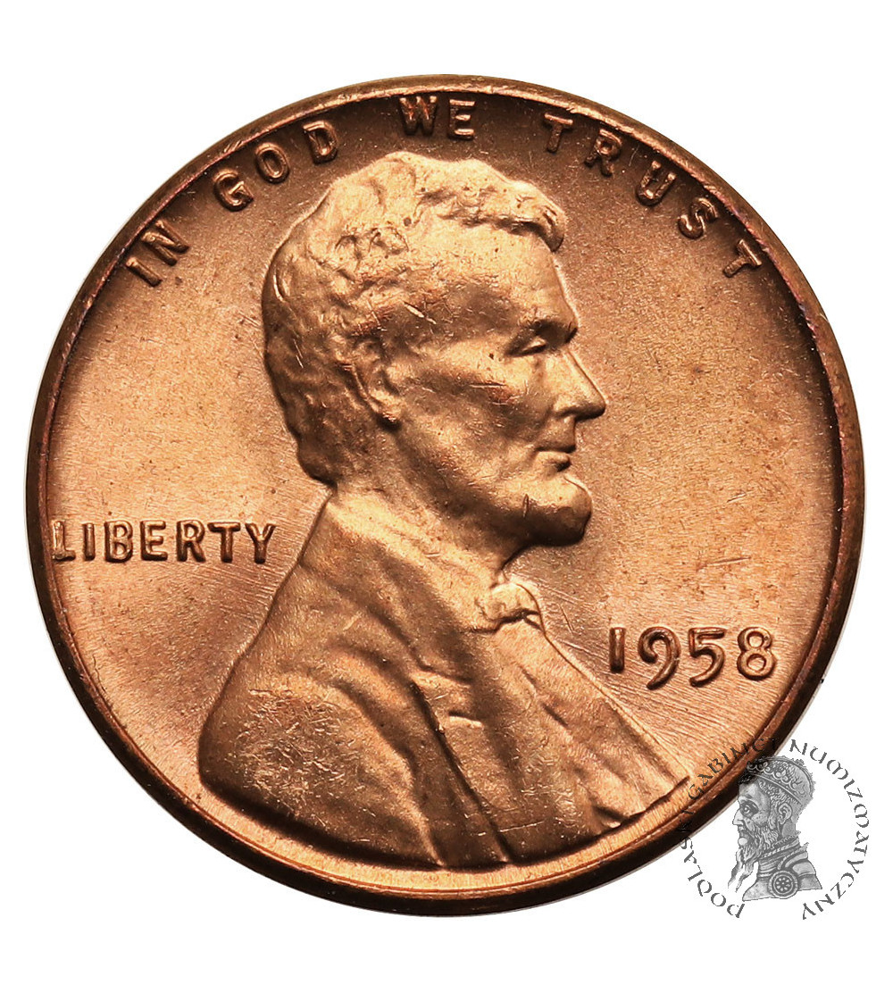USA. Lincoln Cent - wheat Ears, 1958, Philadelphia