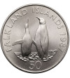 Falkland Islands. 50 Pence 1987, penguins