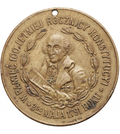 Polska / USA. Medal z okazji 100-lecia rocznicy Konstytucji 3 maja 1791, New York 1891