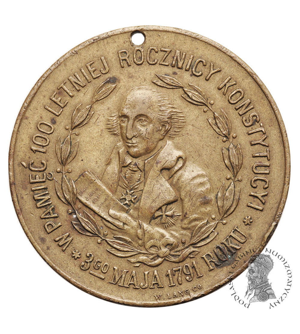 Poland / USA. Medal for the 100th anniversary of the Constitution of May 3, 1791, New York 1891