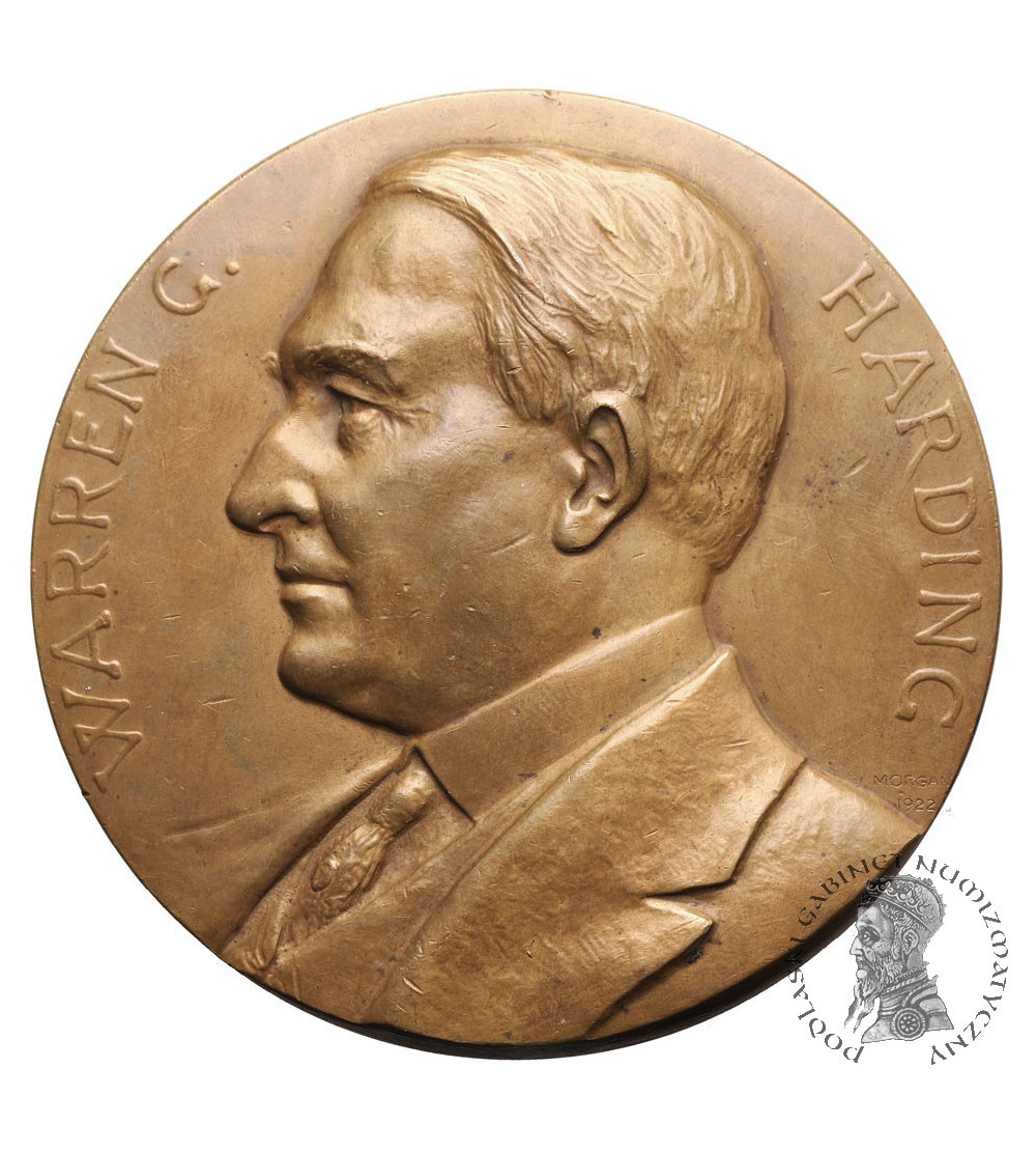USA. Medal wybity przez Morgana z okazji śmierci prezydenta Warrena G. Hardinga, 1923