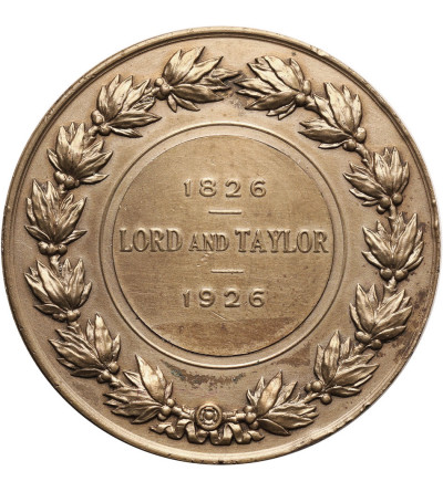 USA. Lord and Taylor centennial commemorative medal, 1926