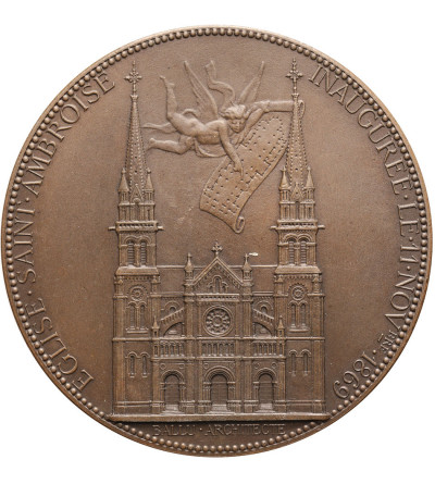 Francja. Medal upamiętniający konsekrację kościoła Saint Ambroise w Paryżu, 1869