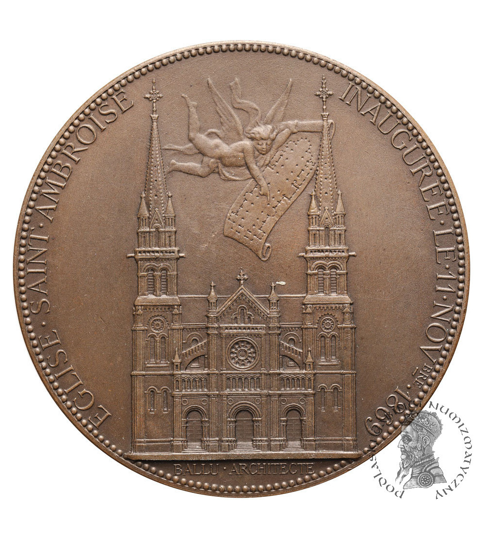 France. Medal commemorating the consecration of the Church of Saint Ambroise in Paris, 1869