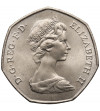 Wielka Brytania. 50 pensów 1973, w holderze upamiętniającym wstąpienie Wielkiej Brytanii do EEC