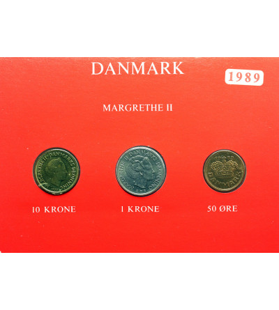 Dania, Małgorzata II. Oficjalny menniczy zestaw monet obiegowych 1989