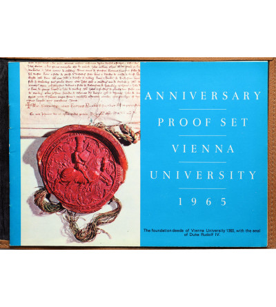 Austria. Anniversary Silver Proof set of the University of Vienna: 5, 10, 25, 50 Schilling 1965