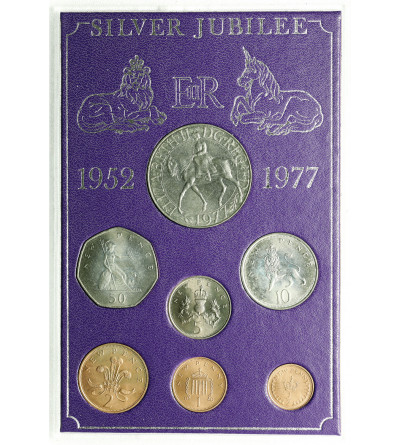 United Kingdom. Official Annual Mint Coin Set of 1977, Silver Jubilee the Reign of Elizabeth II