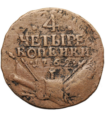Rosja, Piotr III 1762. 4 Kopiejki 1762