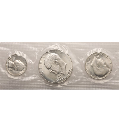 USA. Menniczy zestaw monet 1976 S, San Francisco, 300-lecie USA, 3 sztuki