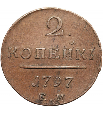 Rosja, Paweł I 1796-1801. 2 kopiejki 1797 EM, Jekaterinburg