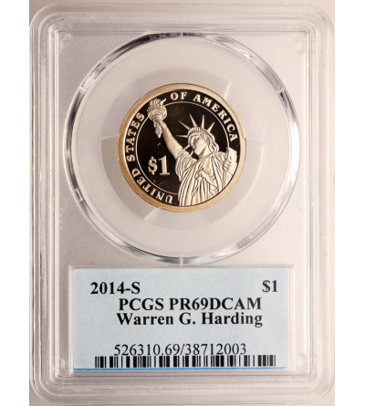 USA. Proof 1 dolar 2014 S, San Francisco, 29. Prezydent Warren G. Harding - PCGS PR 69 DCAM