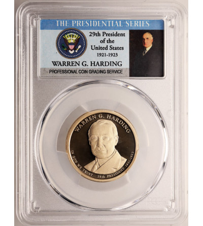 USA. Proof 1 Dollar 2014 S, San Francisco, 29th President Warren G. Harding - PCGS PR 69 DCAM