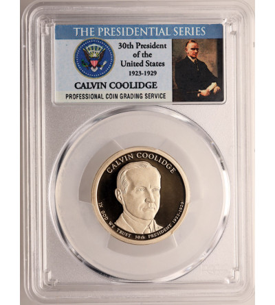 USA. Proof 1 Dollar 2014 S, San Francisco, 30th President Calvin Coolidge - PCGS PR 69 DCAM