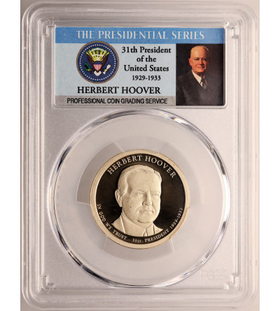 USA. Proof 1 dolar 2014 S, San Francisco, 31. Prezydent Herbert Hoover - PCGS PR 69 DCAM