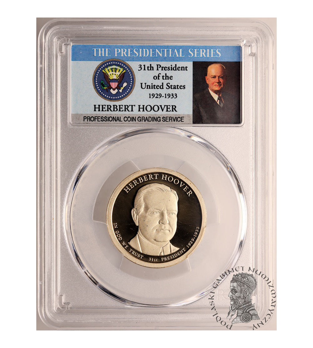 USA. Proof 1 Dollar 2014 S, San Francisco, 31st President Herbert Hoover - PCGS PR 69 DCAM