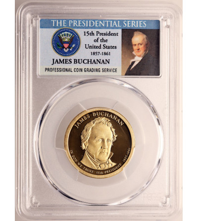 USA. Proof 1 Dollar 2010 S, San Francisco, 15th President James Buchanan - PCGS PR 69 DCAM