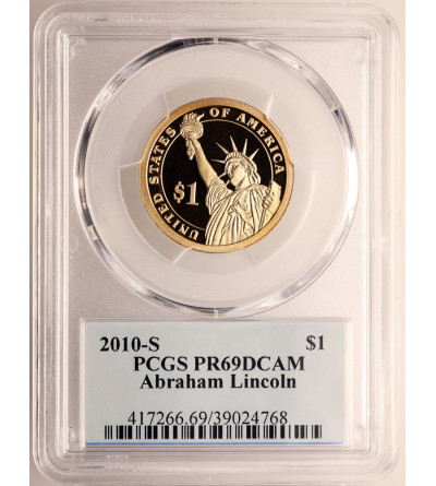 USA. Proof 1 Dollar 2010 S, San Francisco, 16th President Abraham Lincoln - PCGS PR 69 DCAM